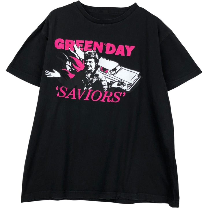 GREEN DAY Green Day Band T-shirt Band T Men's M size unclear black type Vintage Second Hand