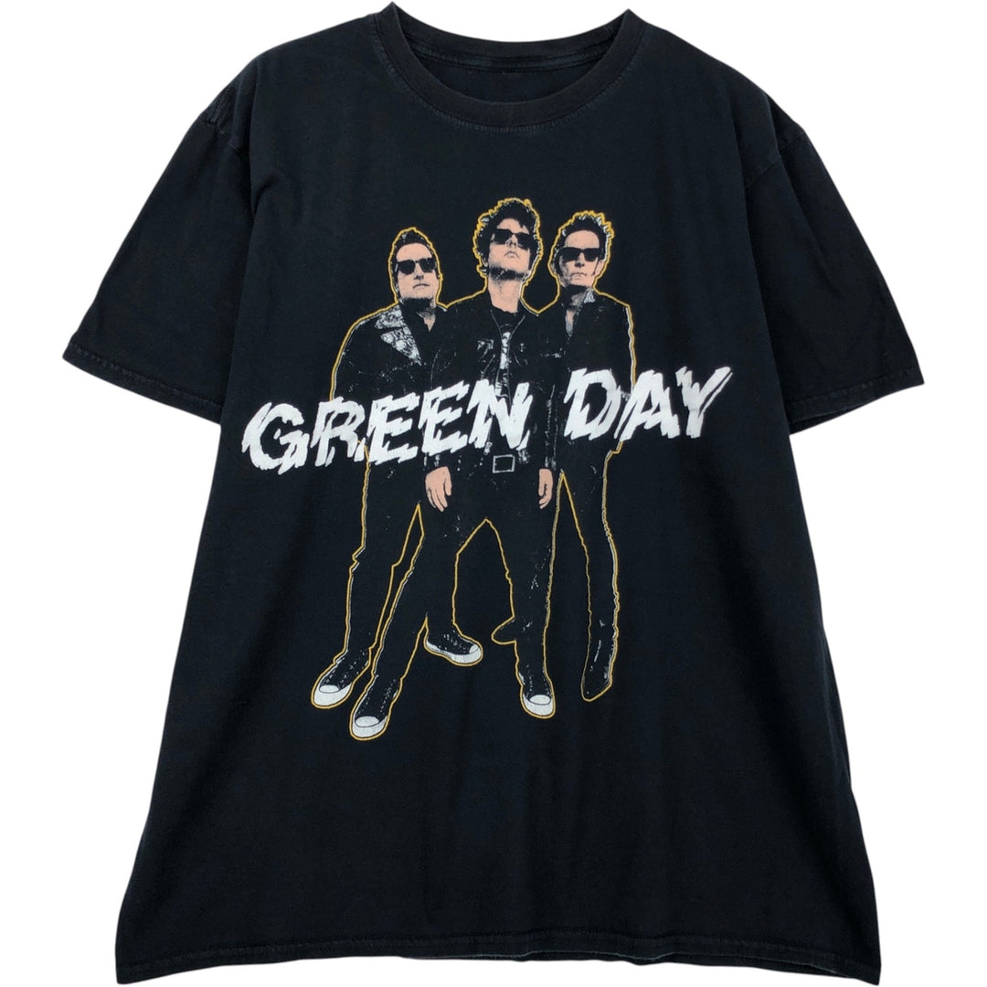 GREEN DAY Green Day Band T-shirt Band T Men's M size unclear black type Vintage Second Hand