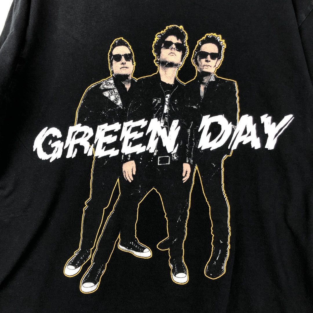 GREEN DAY Green Day Band T-shirt Band T Men's M size unclear black type Vintage Second Hand