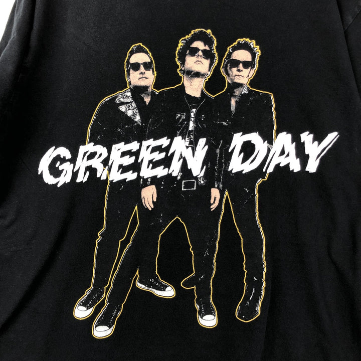 GREEN DAY Green Day Band T-shirt Band T Men's M size unclear black type Vintage Second Hand