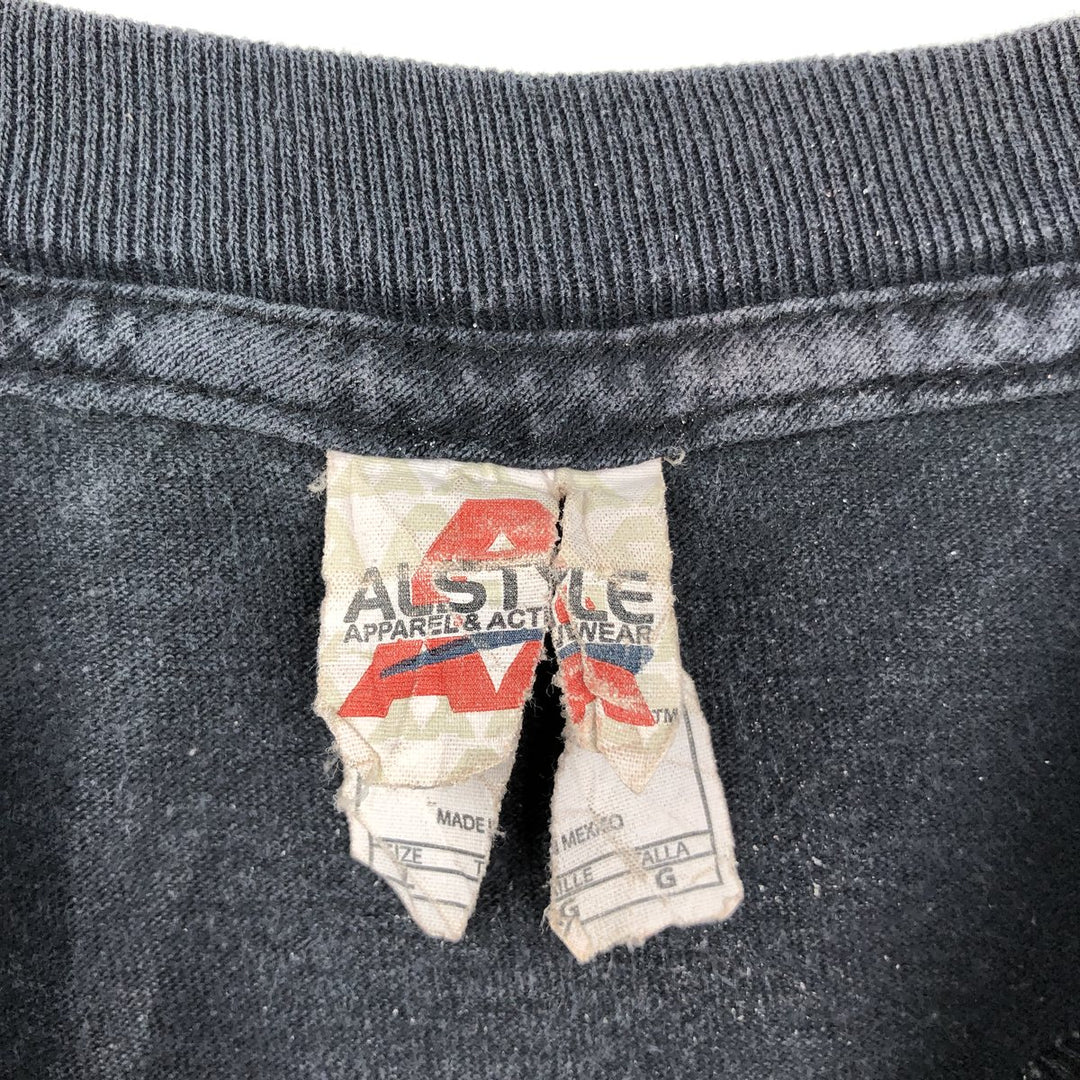 AL STYLE SUICIDAL TENDENCIES Skull Pattern Band T-Shirt (Men's Size L) cotton Charcoal Vintage Second Hand