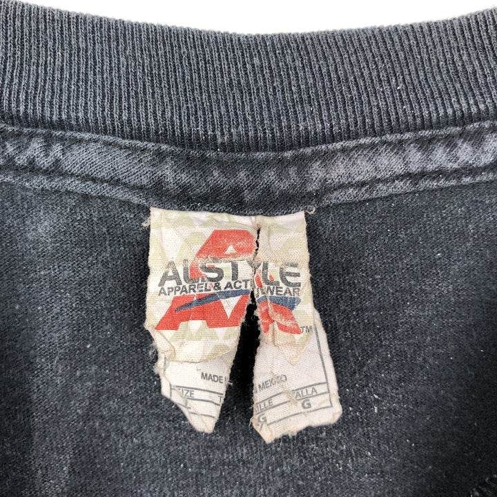 AL STYLE SUICIDAL TENDENCIES Skull Pattern Band T-Shirt (Men's Size L) cotton Charcoal Vintage Second Hand