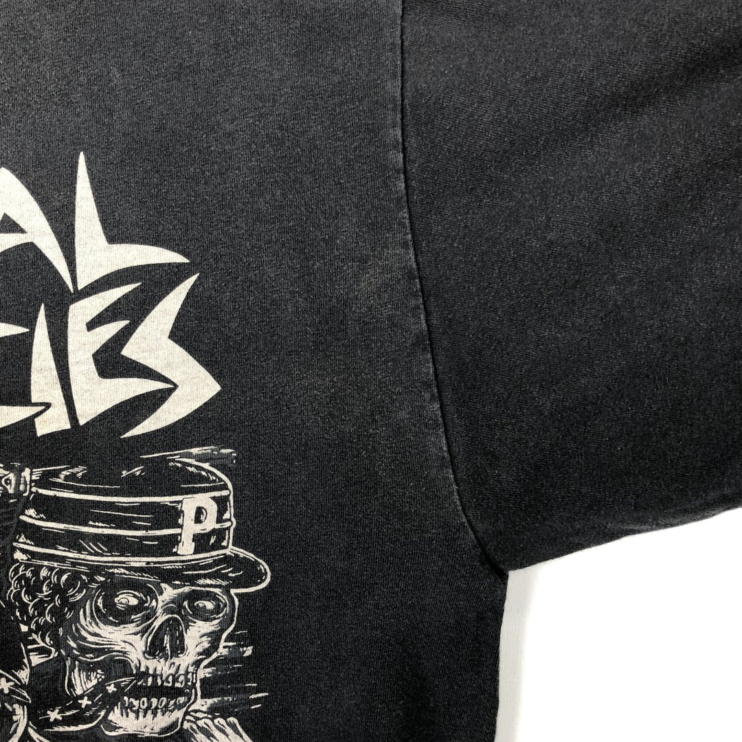 AL STYLE SUICIDAL TENDENCIES Skull Pattern Band T-Shirt (Men's Size L) cotton Charcoal Vintage Second Hand