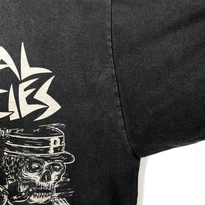 AL STYLE SUICIDAL TENDENCIES Skull Pattern Band T-Shirt (Men's Size L) cotton Charcoal Vintage Second Hand