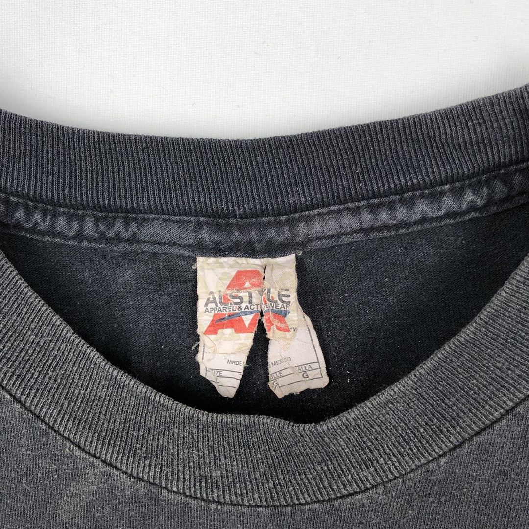 AL STYLE SUICIDAL TENDENCIES Skull Pattern Band T-Shirt (Men's Size L) cotton Charcoal Vintage Second Hand