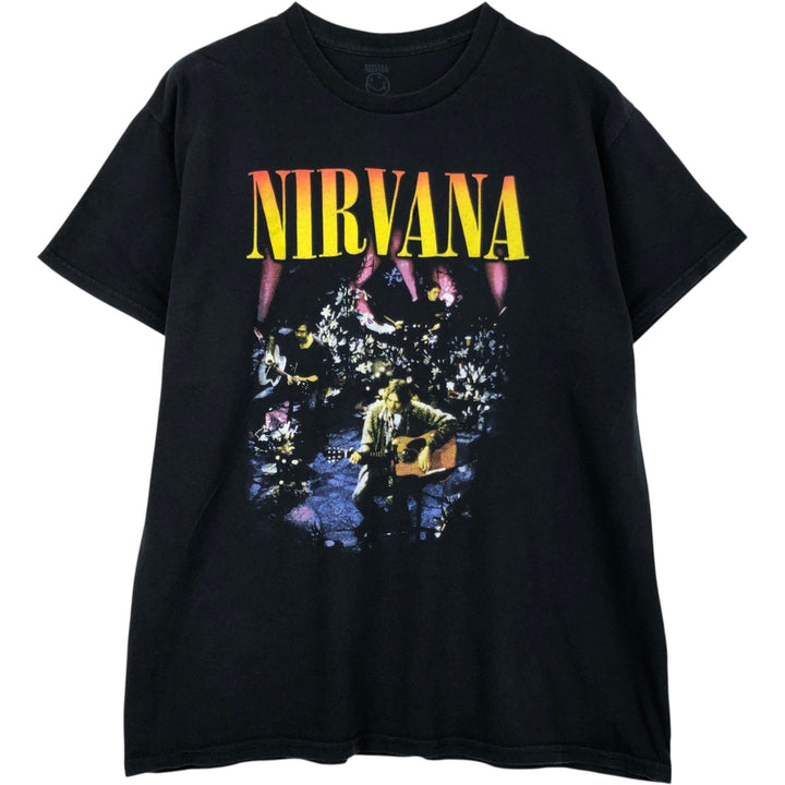 NIRVANA Nirvana Band T-shirt, Band T, Men's L size cotton black type Vintage Second Hand