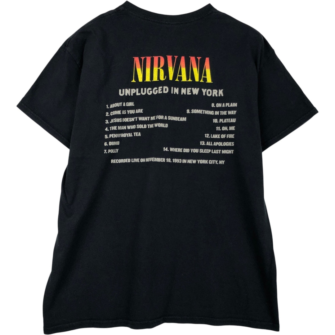 NIRVANA Nirvana Band T-shirt, Band T, Men's L size cotton black type Vintage Second Hand