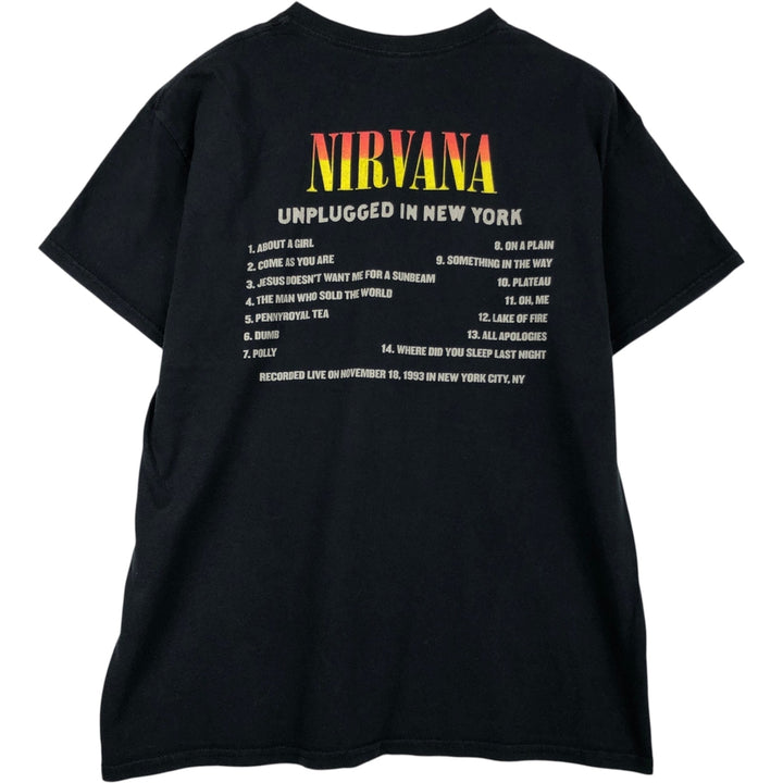 NIRVANA Nirvana Band T-shirt, Band T, Men's L size cotton black type Vintage Second Hand