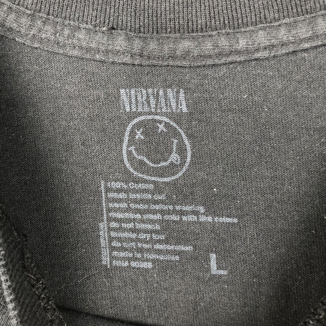 NIRVANA Nirvana Band T-shirt, Band T, Men's L size cotton black type Vintage Second Hand
