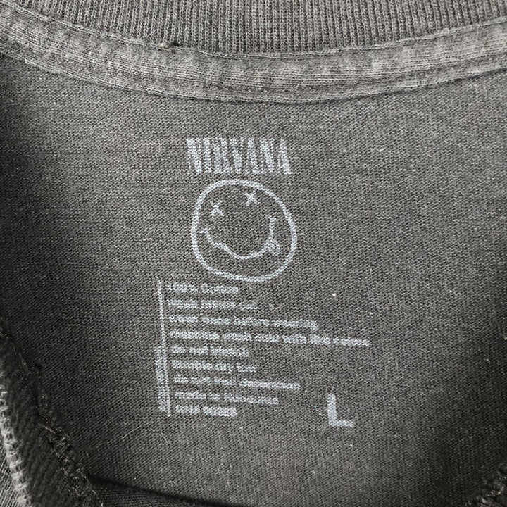 NIRVANA Nirvana Band T-shirt, Band T, Men's L size cotton black type Vintage Second Hand