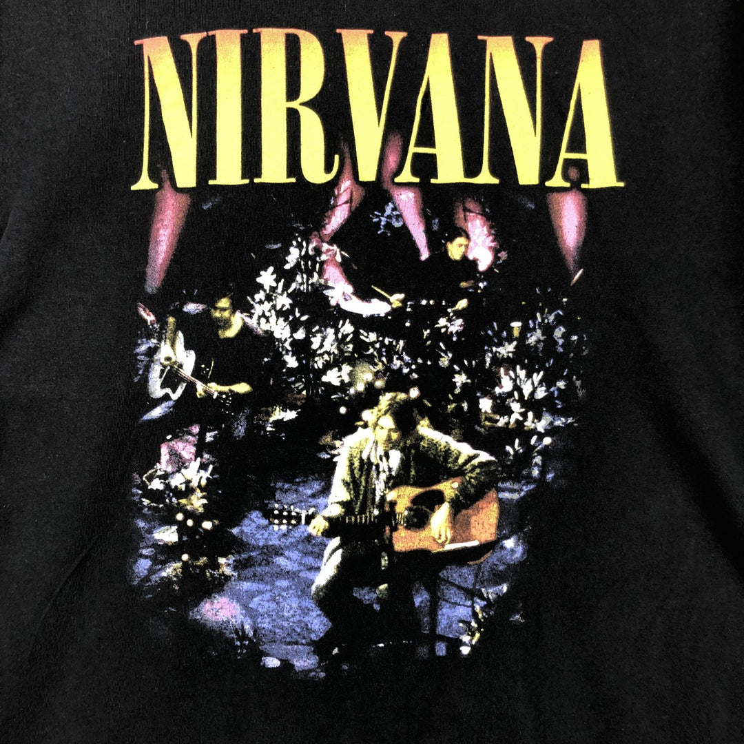 NIRVANA Nirvana Band T-shirt, Band T, Men's L size cotton black type Vintage Second Hand
