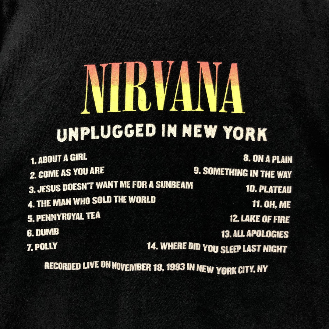NIRVANA Nirvana Band T-shirt, Band T, Men's L size cotton black type Vintage Second Hand