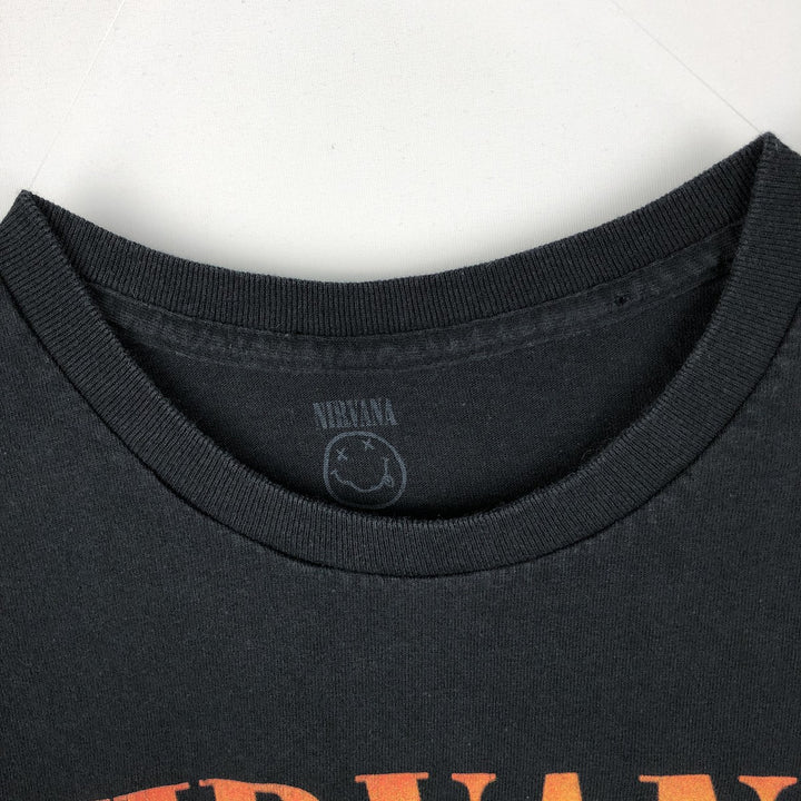 NIRVANA Nirvana Band T-shirt, Band T, Men's L size cotton black type Vintage Second Hand