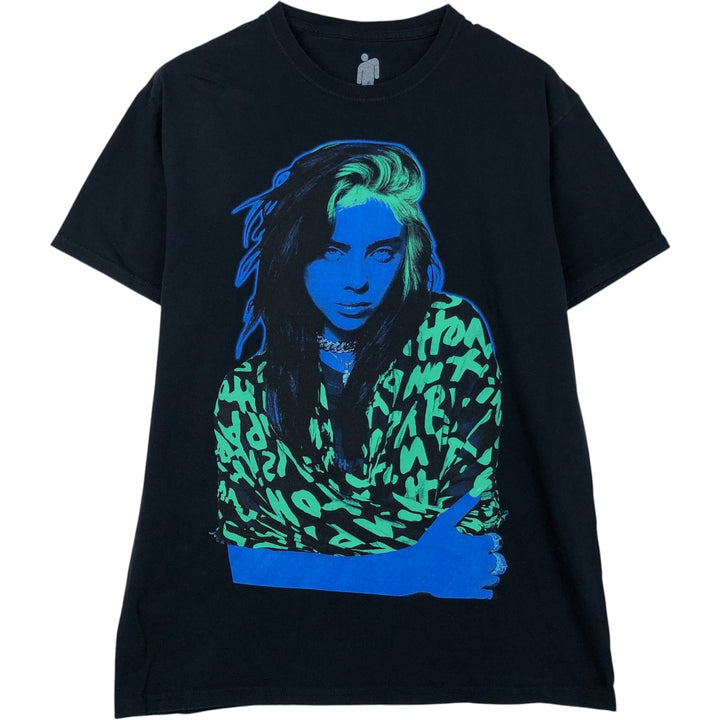 BILLIE EILISH Billie Eilish Band T-shirt Band T Men's S size cotton black type Vintage Second Hand