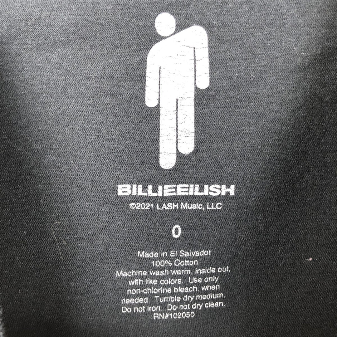 BILLIE EILISH Billie Eilish Band T-shirt Band T Men's S size cotton black type Vintage Second Hand