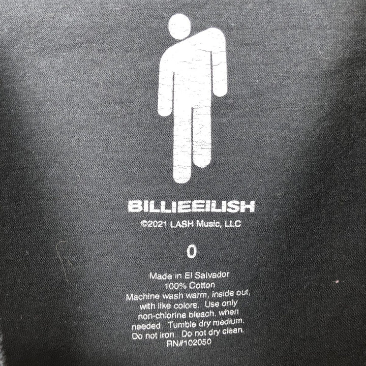 BILLIE EILISH Billie Eilish Band T-shirt Band T Men's S size cotton black type Vintage Second Hand