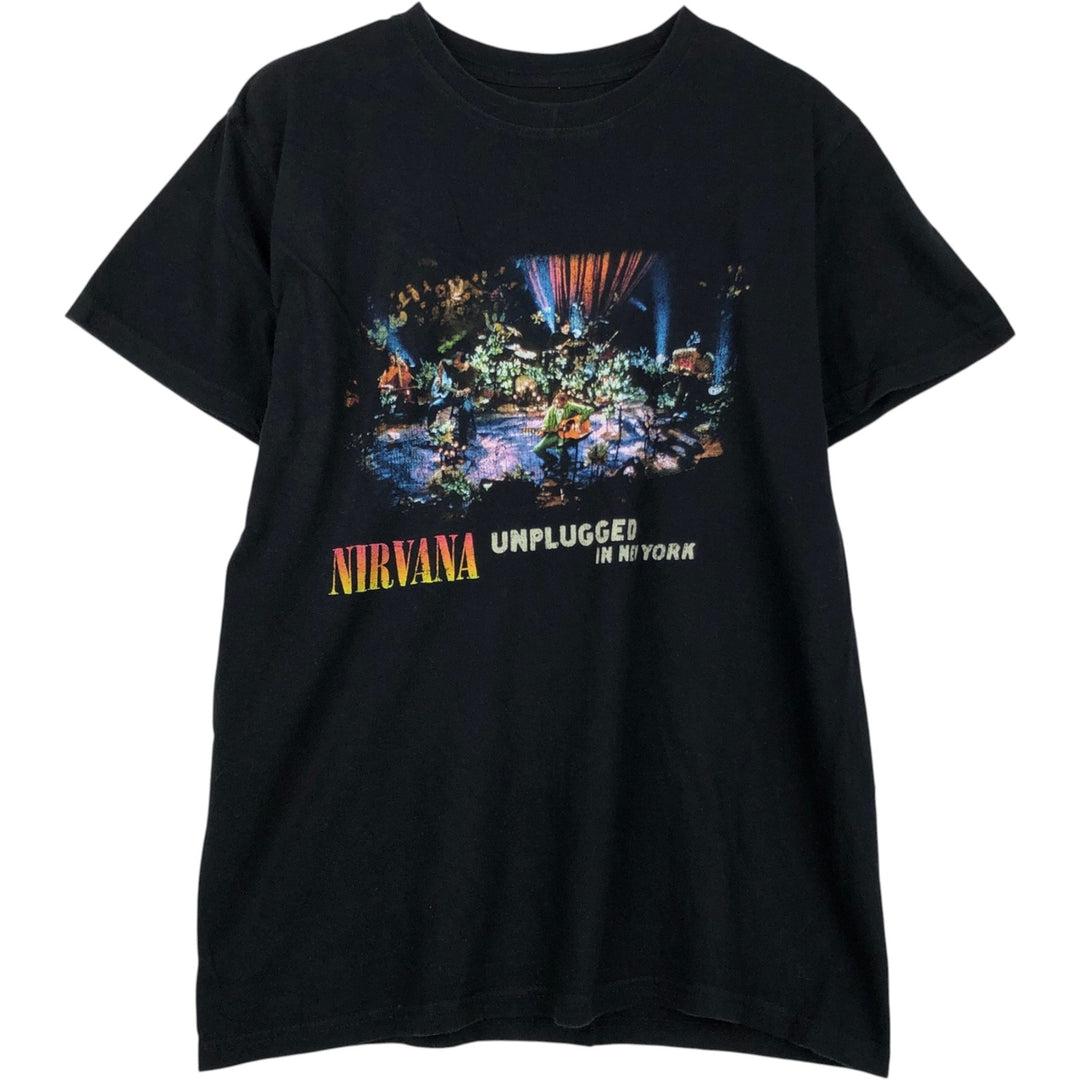 NIRVANA Nirvana Band T-shirt, Band T, Men's M size cotton black type Vintage Second Hand