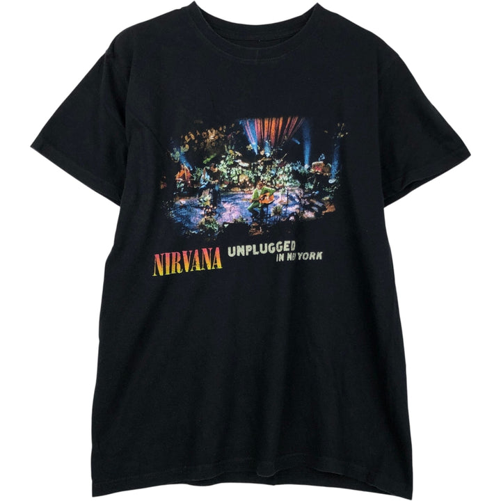 NIRVANA Nirvana Band T-shirt, Band T, Men's M size cotton black type Vintage Second Hand