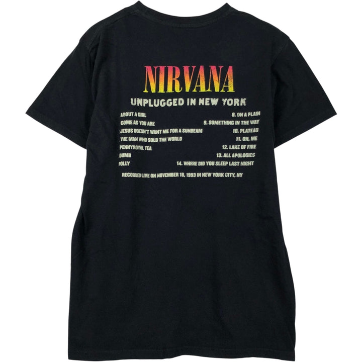 NIRVANA Nirvana Band T-shirt, Band T, Men's M size cotton black type Vintage Second Hand