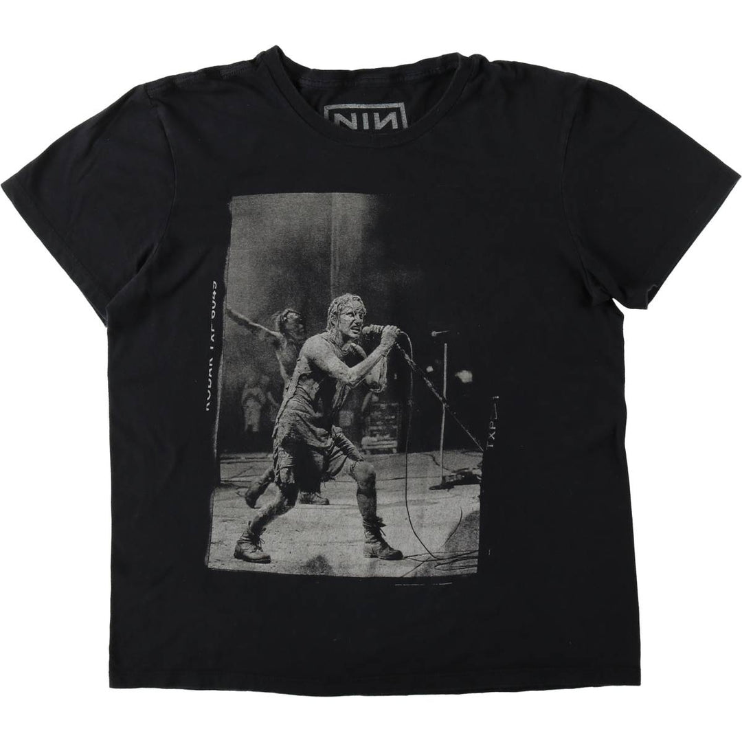 NINE INCHI NAILS Band T-shirt (Men's size L) cotton black type Vintage Second Hand