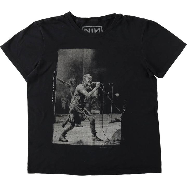 NINE INCHI NAILS Band T-shirt (Men's size L) cotton black type Vintage Second Hand