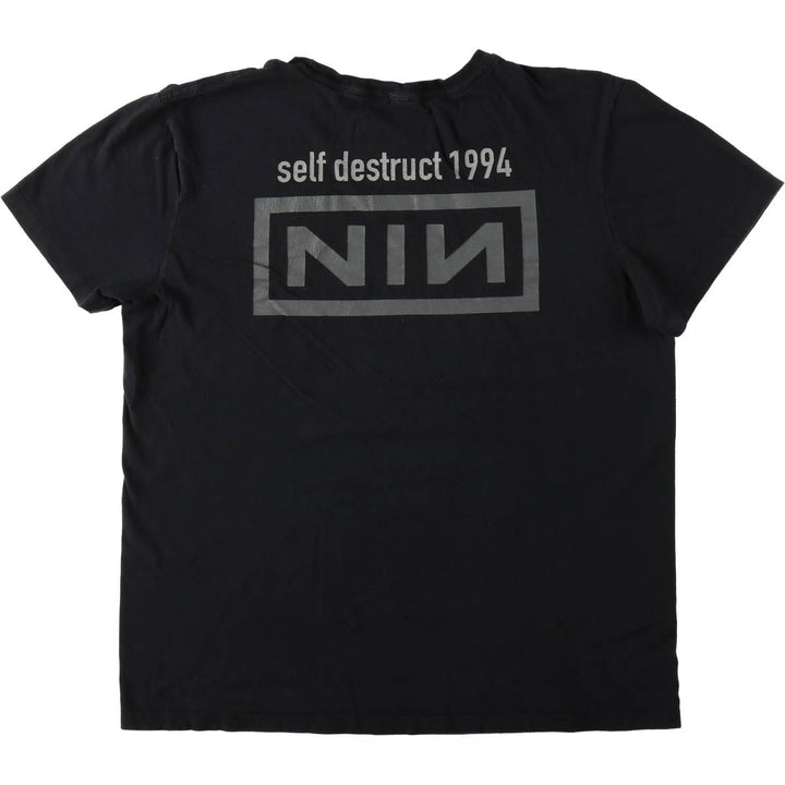NINE INCHI NAILS Band T-shirt (Men's size L) cotton black type Vintage Second Hand