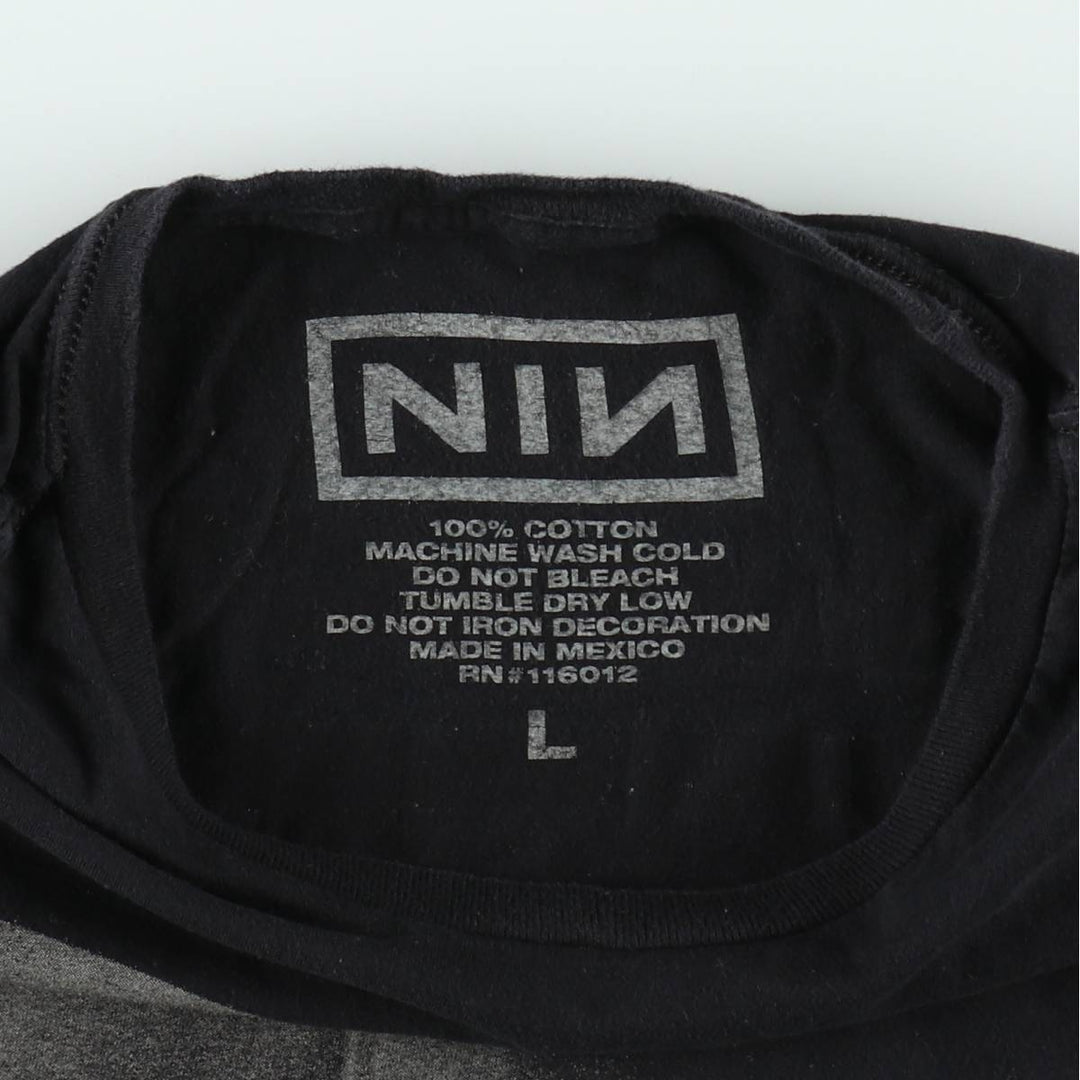 NINE INCHI NAILS Band T-shirt (Men's size L) cotton black type Vintage Second Hand