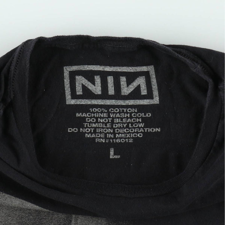 NINE INCHI NAILS Band T-shirt (Men's size L) cotton black type Vintage Second Hand
