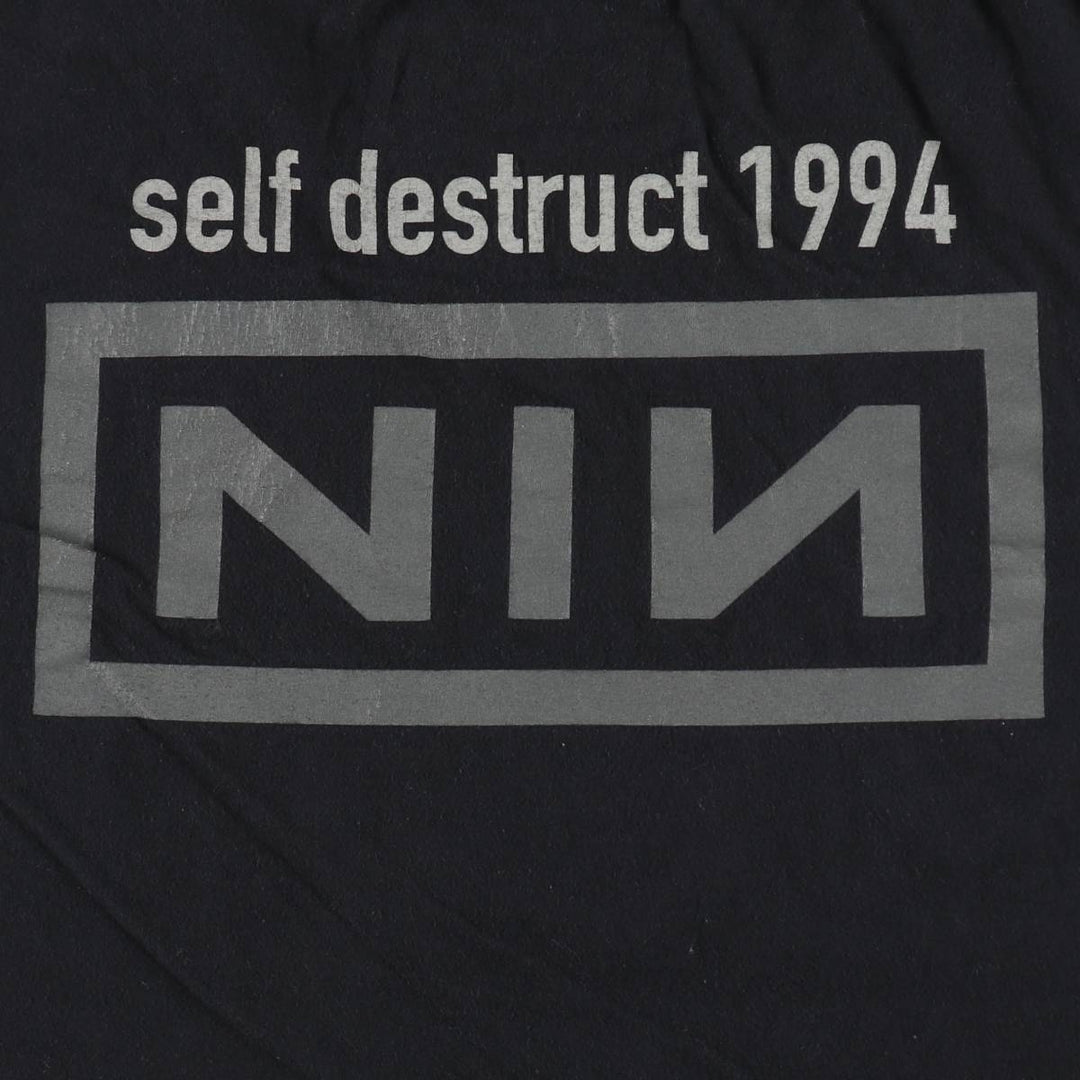 NINE INCHI NAILS Band T-shirt (Men's size L) cotton black type Vintage Second Hand