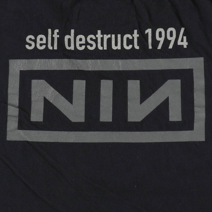 NINE INCHI NAILS Band T-shirt (Men's size L) cotton black type Vintage Second Hand