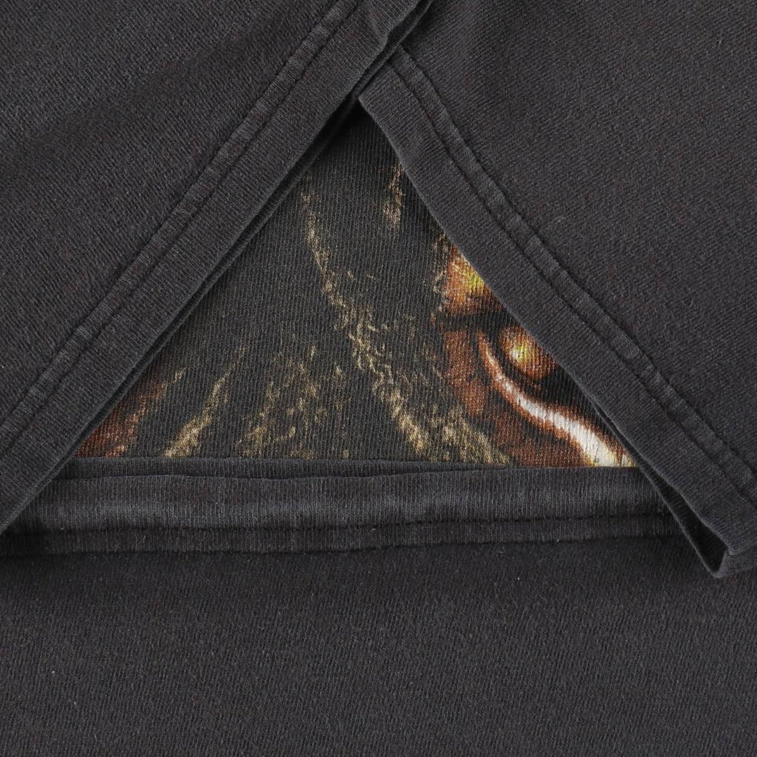 ZION (BOB MARLEY) Animal Pattern Band T-Shirt, Made in USA, Men's Size M (approx.) cotton black type Vintage Second Hand