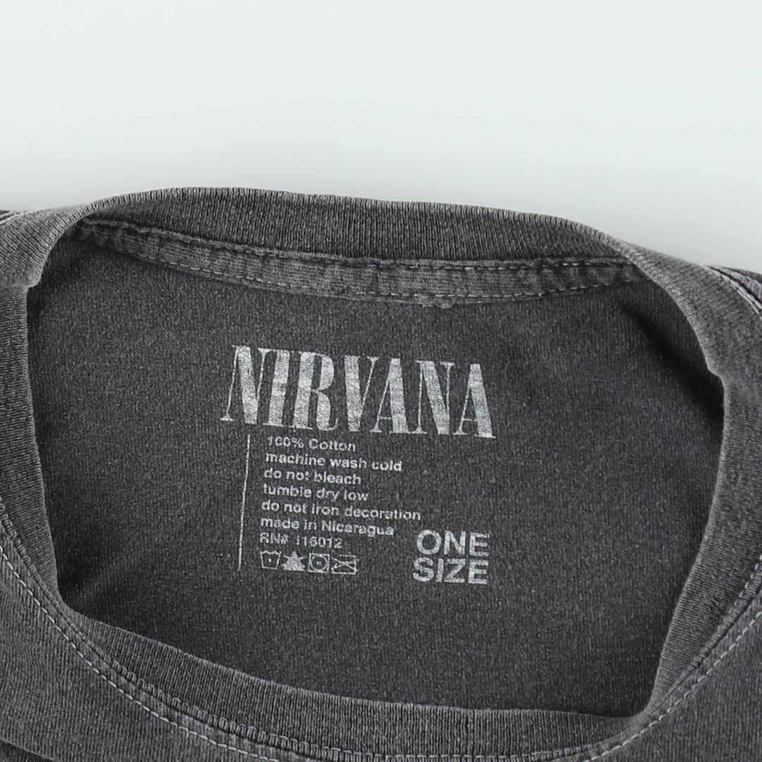NIRVANA Nirvana Band T-shirt, Band T, Men's XL size cotton Charcoal Vintage Second Hand