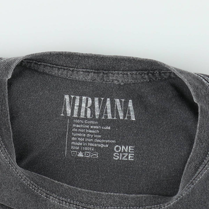 NIRVANA Nirvana Band T-shirt, Band T, Men's XL size cotton Charcoal Vintage Second Hand