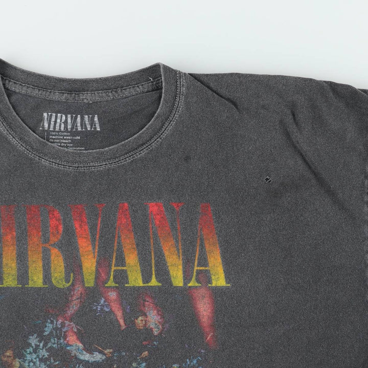 NIRVANA Nirvana Band T-shirt, Band T, Men's XL size cotton Charcoal Vintage Second Hand