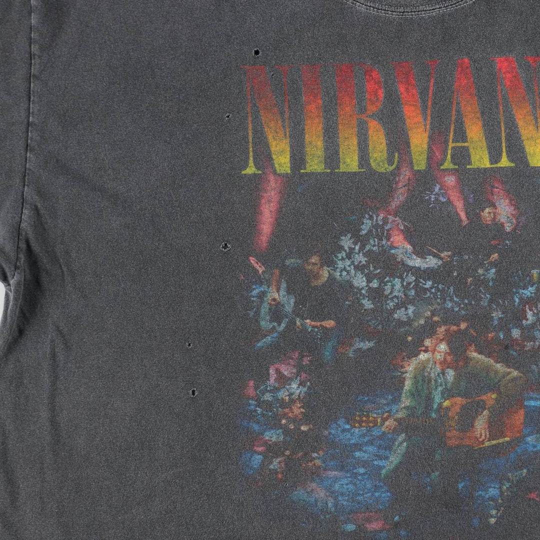 NIRVANA Nirvana Band T-shirt, Band T, Men's XL size cotton Charcoal Vintage Second Hand
