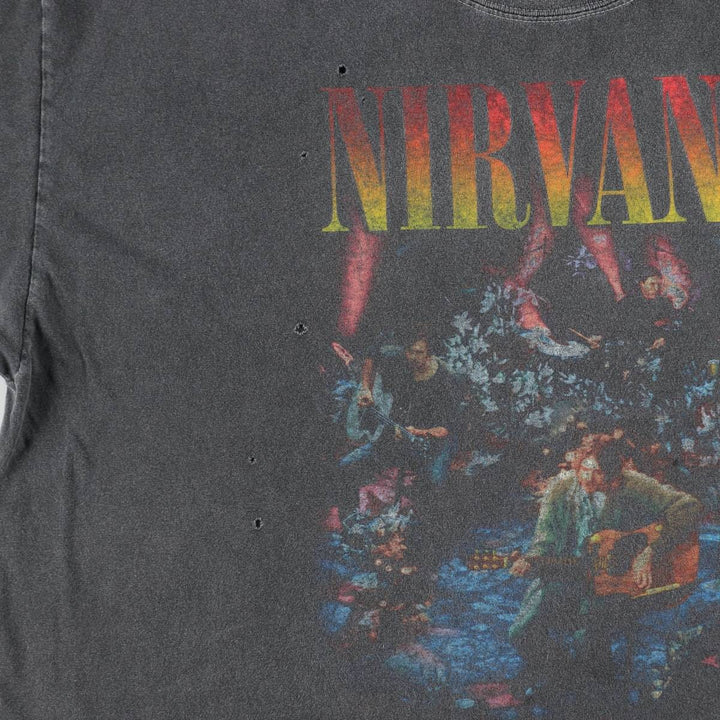 NIRVANA Nirvana Band T-shirt, Band T, Men's XL size cotton Charcoal Vintage Second Hand
