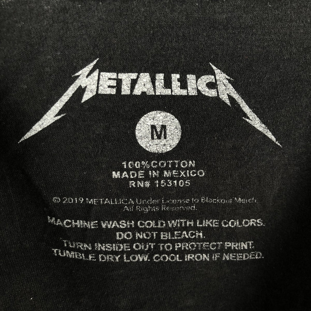 METALLICA Metallica Band T-shirt Band T Men's M size cotton black type Vintage Second Hand