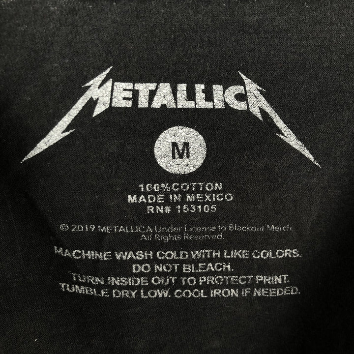 METALLICA Metallica Band T-shirt Band T Men's M size cotton black type Vintage Second Hand