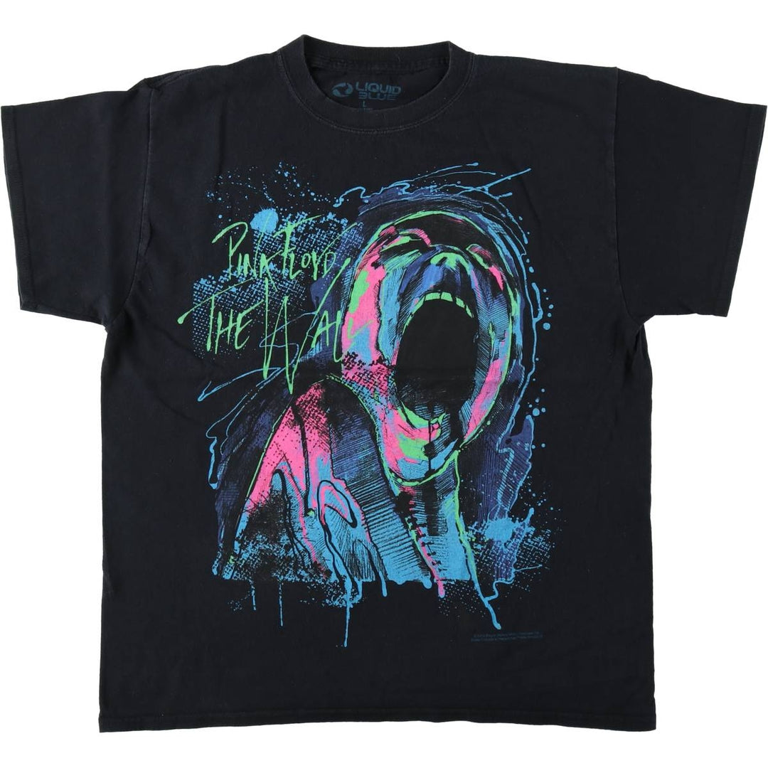 LIQUID BLUE PINK FLOYD Band T-shirt (Men's size L equivalent) cotton black type Vintage Second Hand