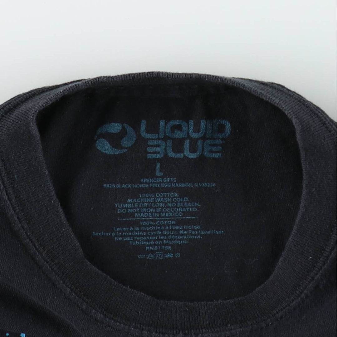 LIQUID BLUE PINK FLOYD Band T-shirt (Men's size L equivalent) cotton black type Vintage Second Hand