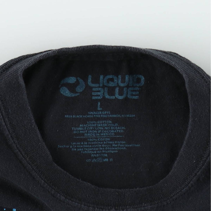 LIQUID BLUE PINK FLOYD Band T-shirt (Men's size L equivalent) cotton black type Vintage Second Hand