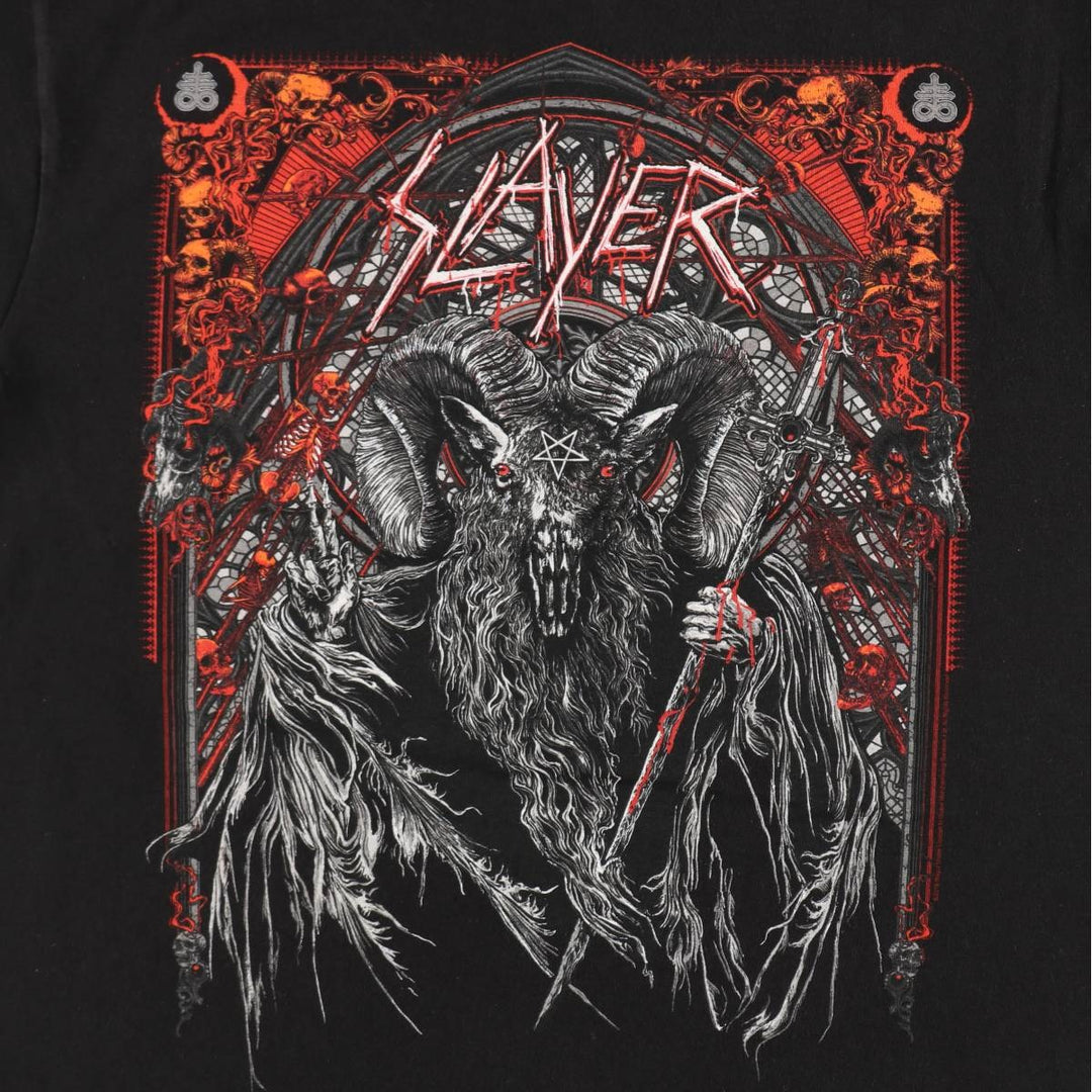 Hanes SLAYER Band T-Shirt, Men's Size Medium cotton black type Vintage Second Hand