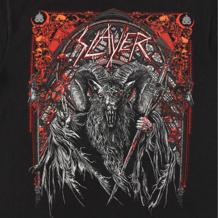 Hanes SLAYER Band T-Shirt, Men's Size Medium cotton black type Vintage Second Hand