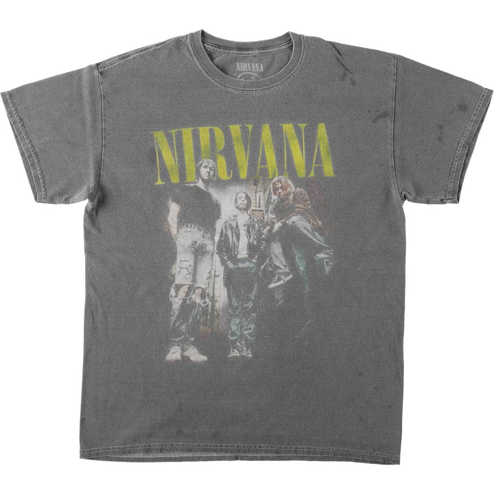 NIRVANA Nirvana Band T-shirt, Band T, Men's M size cotton Charcoal Vintage Second Hand