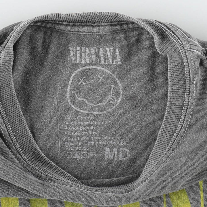 NIRVANA Nirvana Band T-shirt, Band T, Men's M size cotton Charcoal Vintage Second Hand