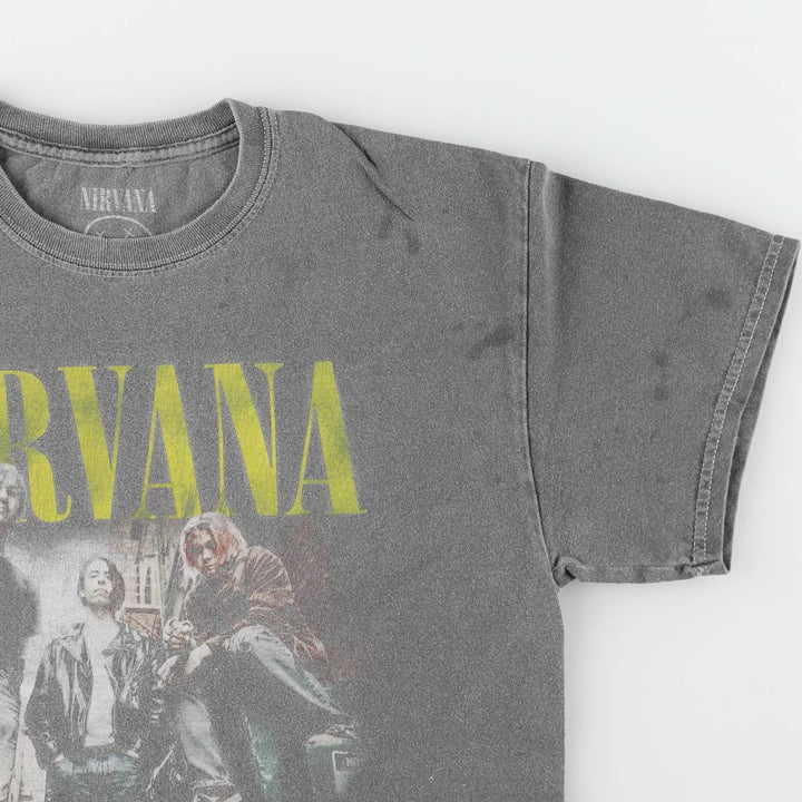 NIRVANA Nirvana Band T-shirt, Band T, Men's M size cotton Charcoal Vintage Second Hand