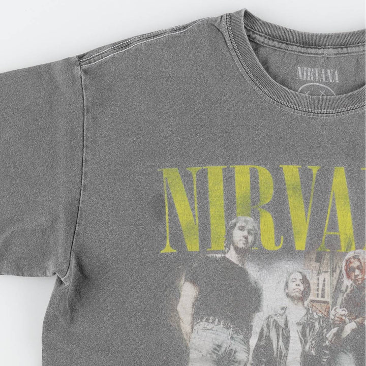 NIRVANA Nirvana Band T-shirt, Band T, Men's M size cotton Charcoal Vintage Second Hand