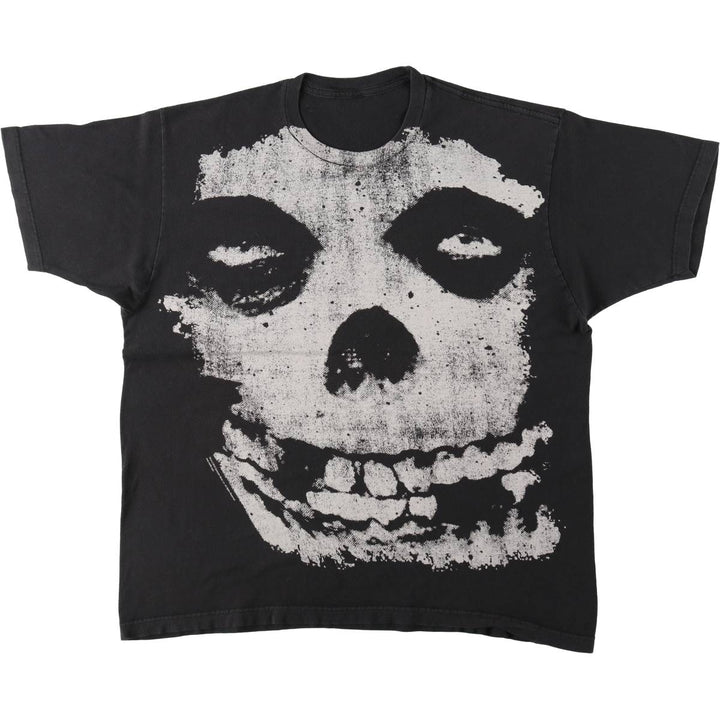 MISFITS Skull Pattern Band T-shirt, Men's XL size unclear black type Vintage Second Hand