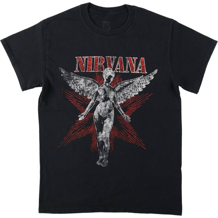 NIRVANA Nirvana Band T-shirt, Band T, Men's S size cotton black type Vintage Second Hand