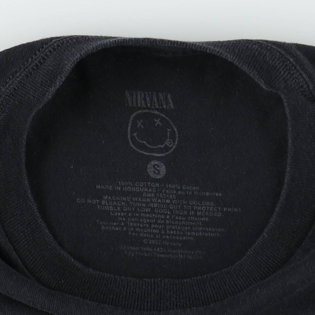 NIRVANA Nirvana Band T-shirt, Band T, Men's S size cotton black type Vintage Second Hand